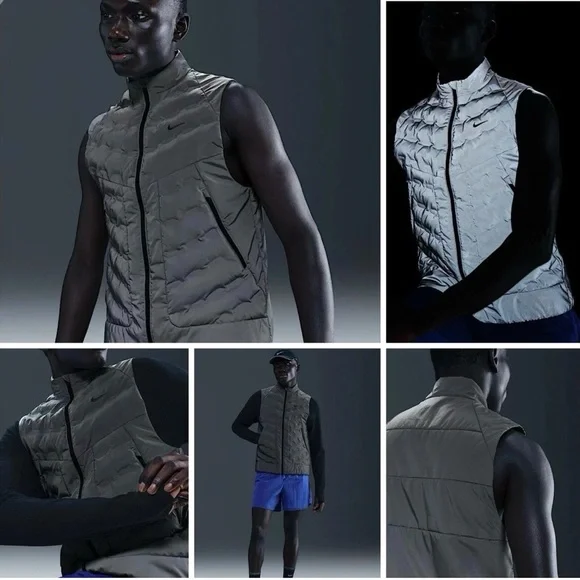 Nike Therma-Fit ADV Reflective Silver Running Vest Mens Size XXL 2XL FZ1131 New - Picture 9 of 14